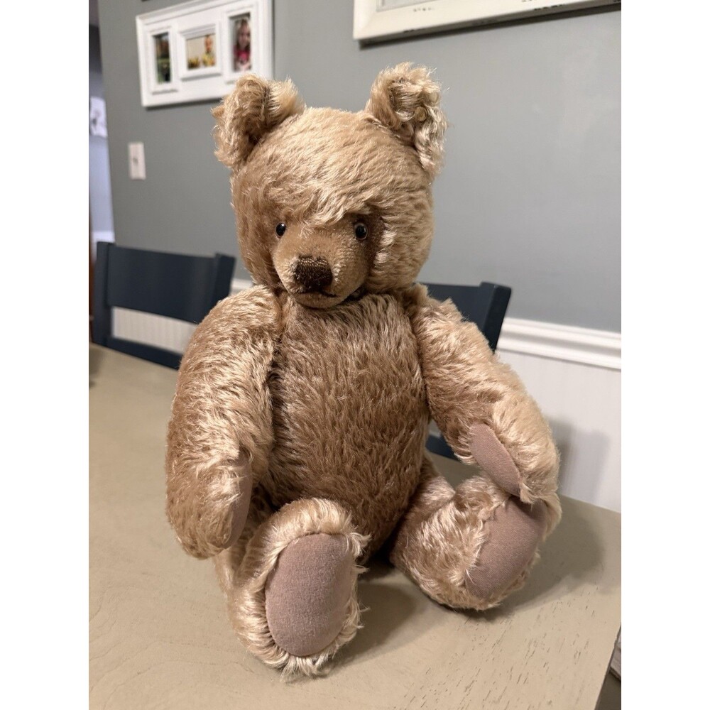STEIFF ORIGINAL VINTAGE TEDDY BEAR W/ GROWLER BLONDE MOHAIR  15"